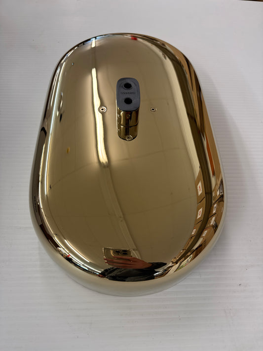 Statement Oblong 2-Spray Patterns 2.5 GPM 14 in. Ceiling Mount Rainhead Fixed Shower Head in Vibrant French Gold