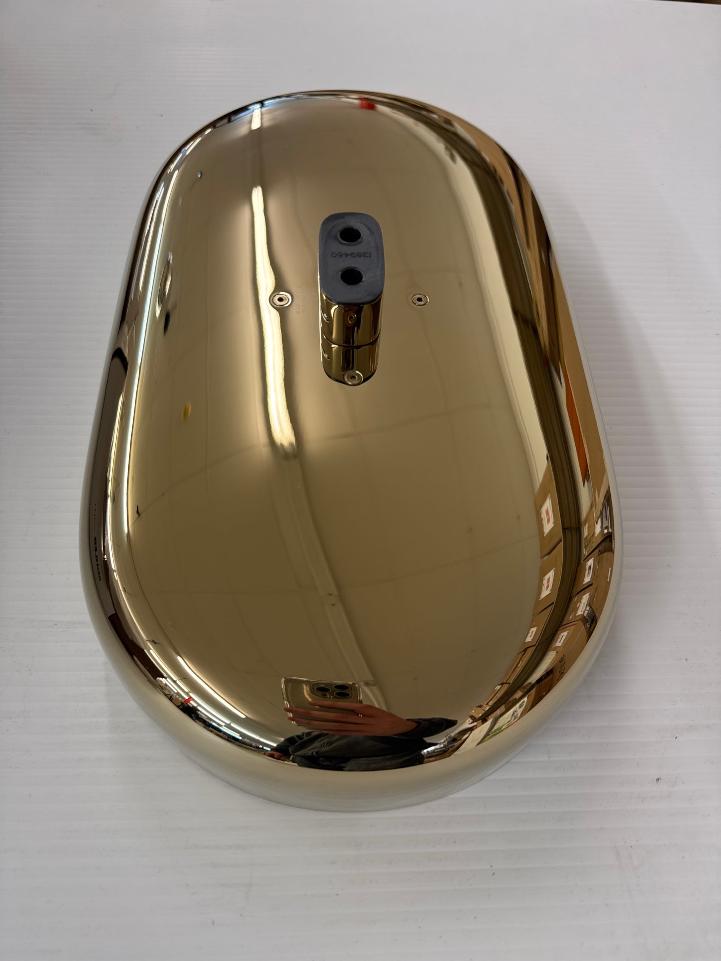 Statement Oblong 2-Spray Patterns 2.5 GPM 14 in. Ceiling Mount Rainhead Fixed Shower Head in Vibrant French Gold