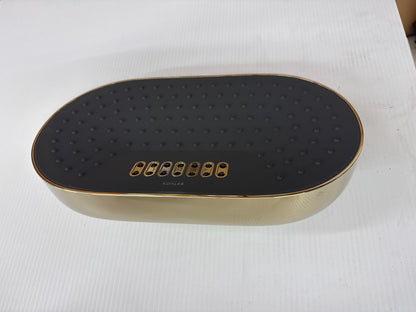 Statement Oblong 2-Spray Patterns 2.5 GPM 14 in. Ceiling Mount Rainhead Fixed Shower Head in Vibrant French Gold