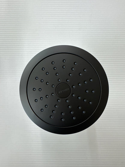 Cinq Round 1-Spray Filtered Showerhead with 1.75 GPM 5.5 in., Wall Mount Fixed in Matte Black