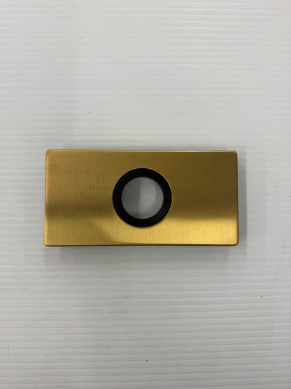 4” Escutcheon, Square in Vibrant Brushed Moderne Brass