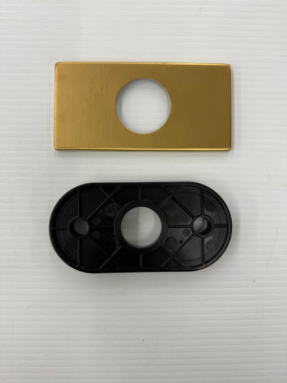 4” Escutcheon, Square in Vibrant Brushed Moderne Brass