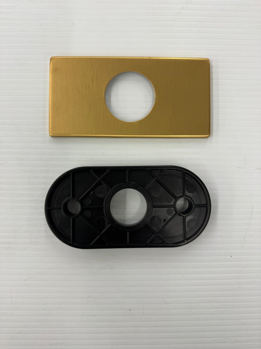 4” Escutcheon, Square in Vibrant Brushed Moderne Brass