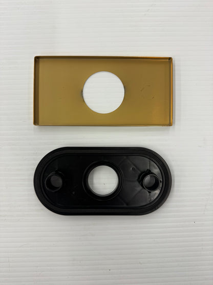 4” Escutcheon, Square in Vibrant Brushed Moderne Brass